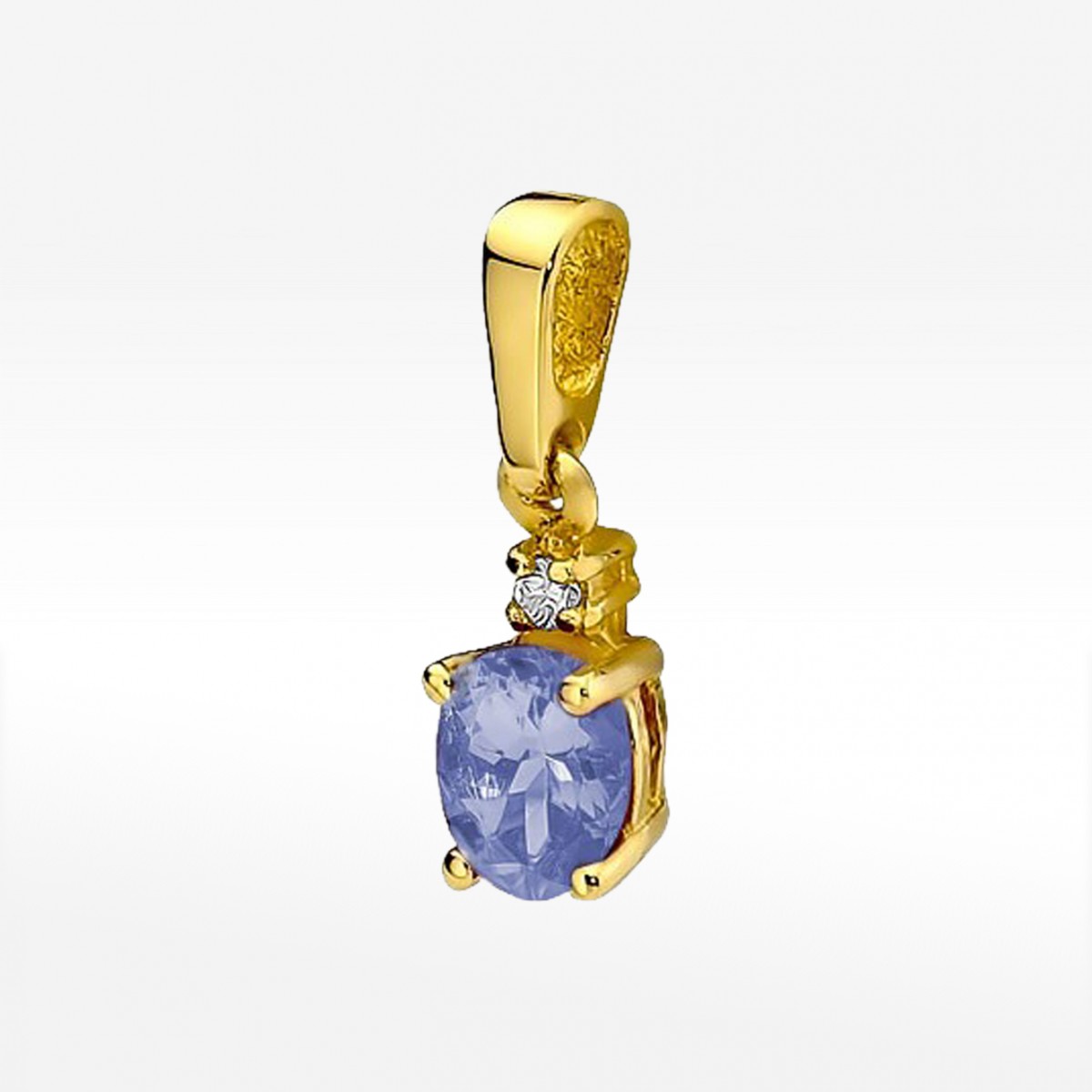 Zawieszka ze złota z tanzanitem i diamentem