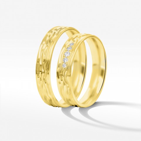 Obrączki ślubne z żółtego złota 5mm półokrągłe