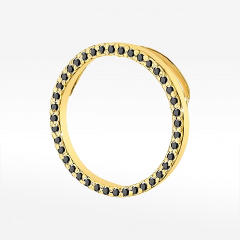 Zawieszka ze złota z czarnymi diamentami