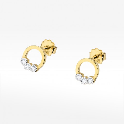 Złote kolczyki z diamentami