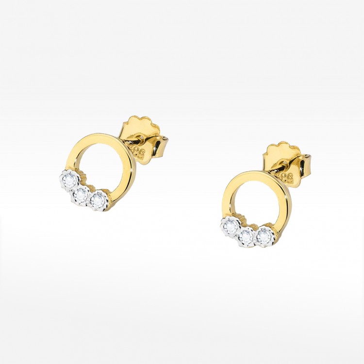 Złote kolczyki z diamentami