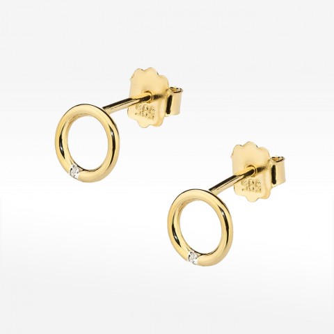 Złote kolczyki z diamentem