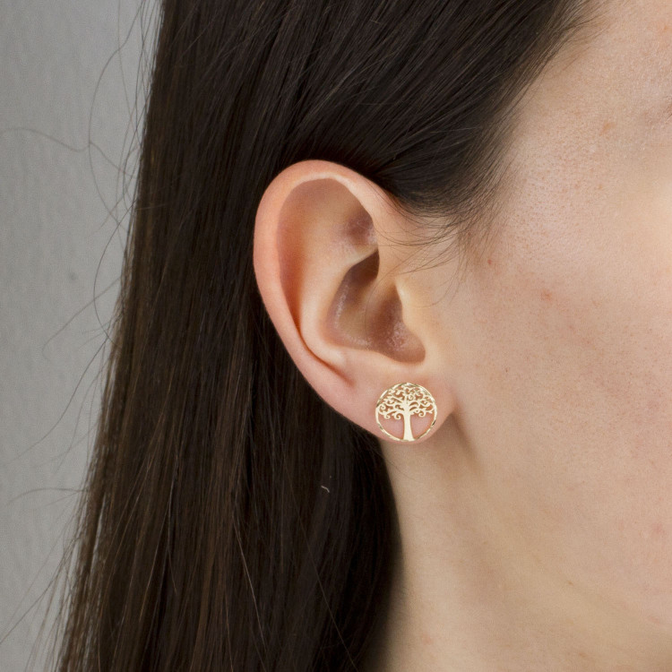 Kolczyki ze złota drzewko szczęścia