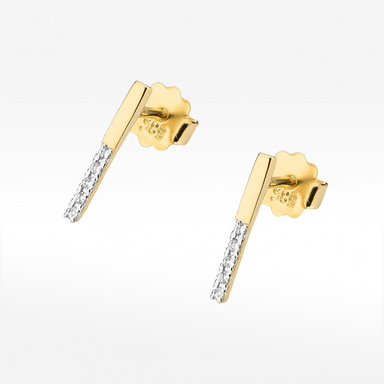 Złote kolczyki z diamentami