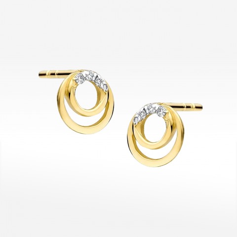 Złote kolczyki z diamentami