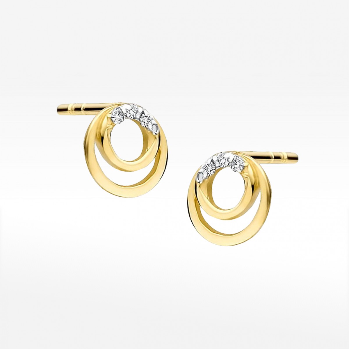 Złote kolczyki z diamentami