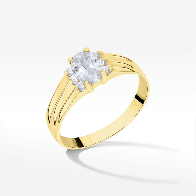 Pierścionek ze złota z cyrkonią