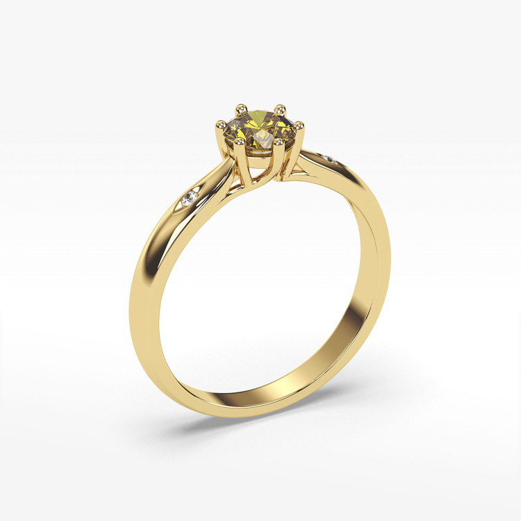 Pierścionek ze złota z cytrynem