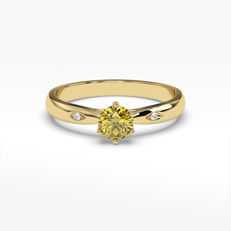 Pierścionek ze złota z cytrynem