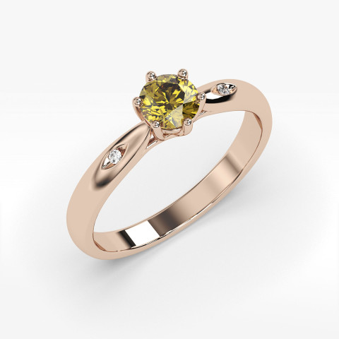 Pierścionek ze złota z cytrynem