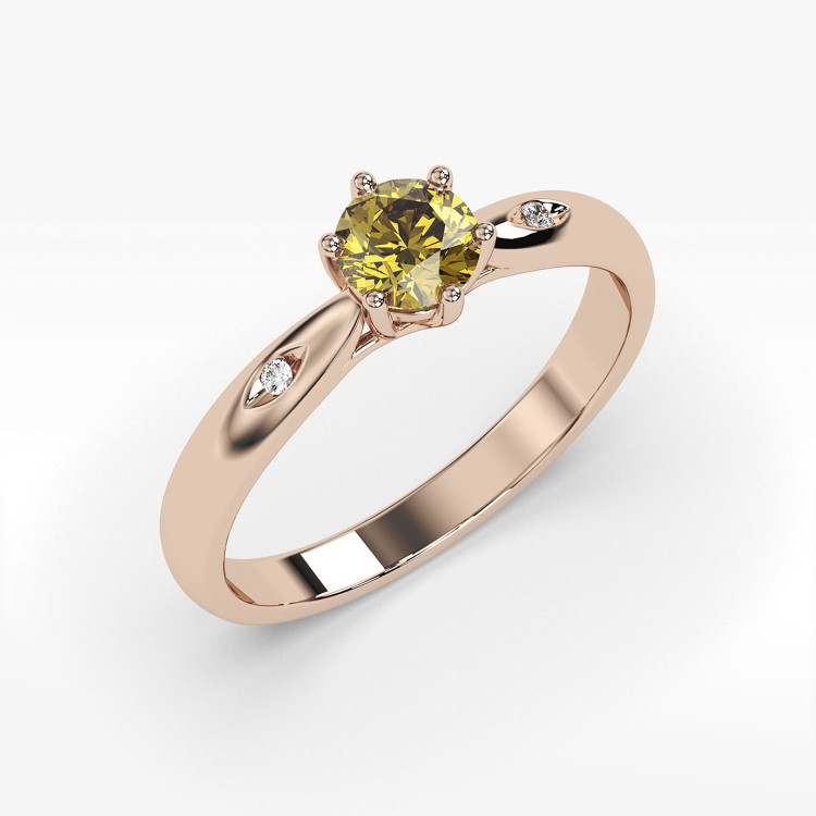 Pierścionek ze złota z cytrynem