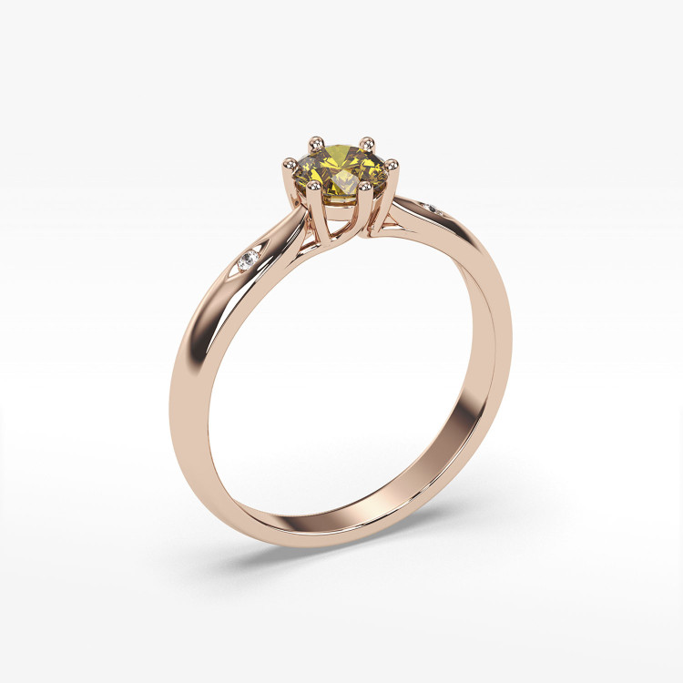 Pierścionek ze złota z cytrynem