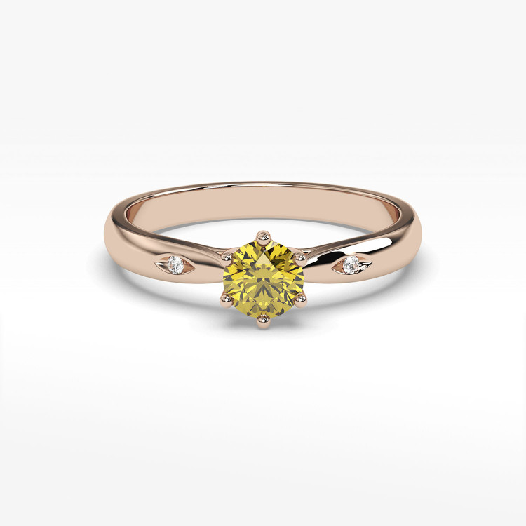 Pierścionek ze złota z cytrynem