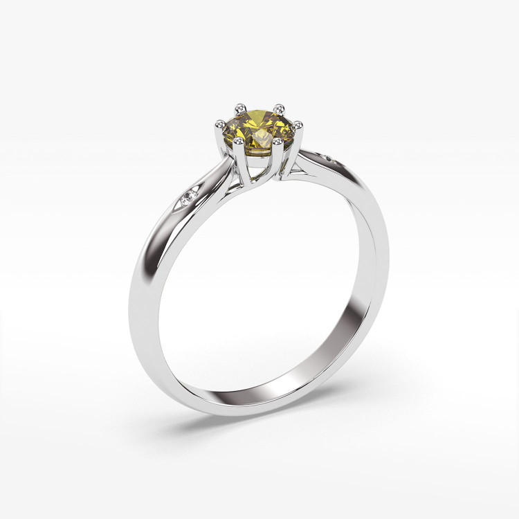 Pierścionek ze złota z cytrynem