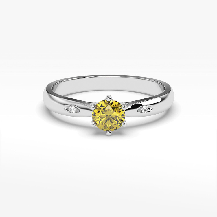 Pierścionek ze złota z cytrynem