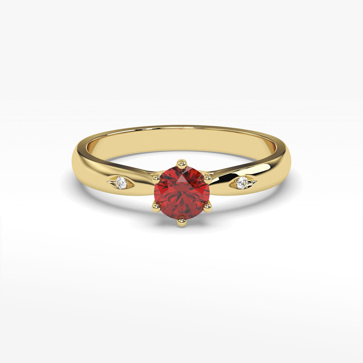 Złoty pierścionek z rubinem