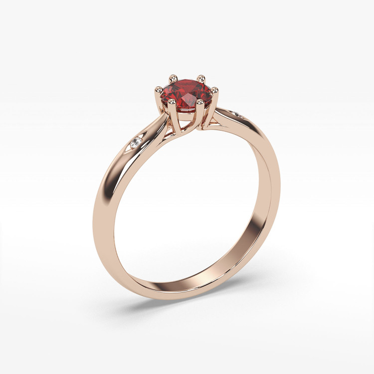 Złoty pierścionek z rubinem