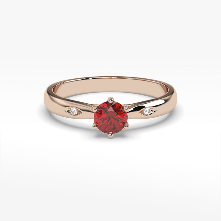 Złoty pierścionek z rubinem