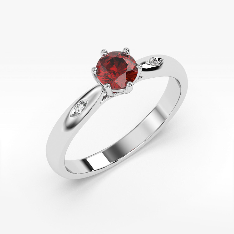 Złoty pierścionek z rubinem