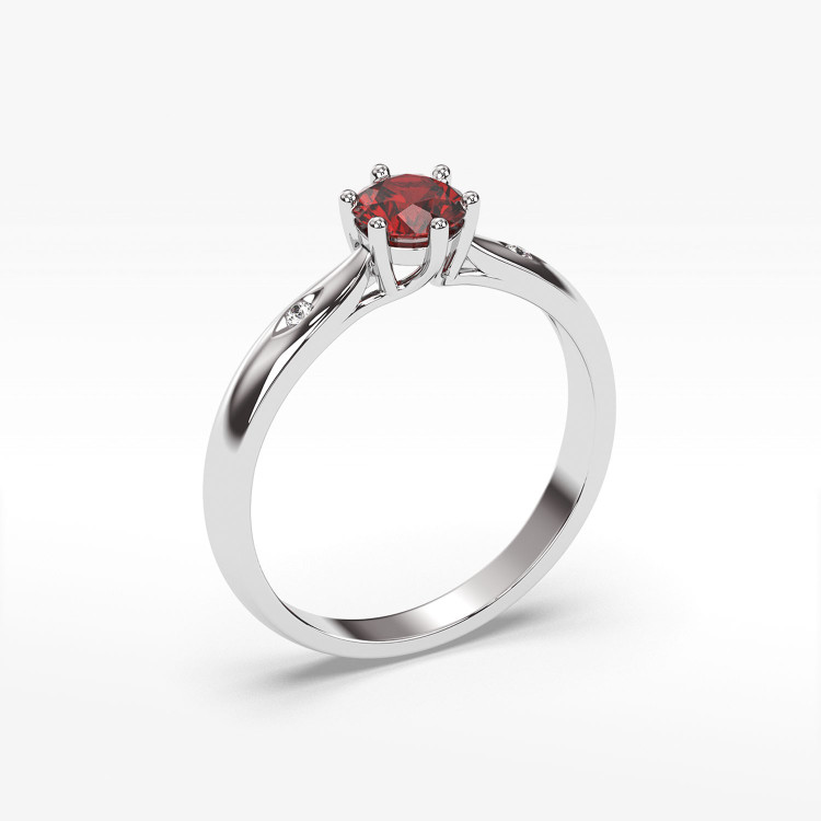 Złoty pierścionek z rubinem