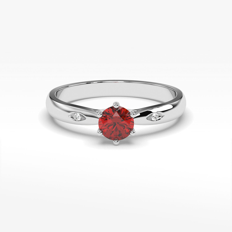 Złoty pierścionek z rubinem