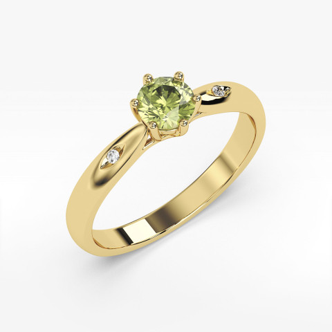 Złoty pierścionek z oliwinem