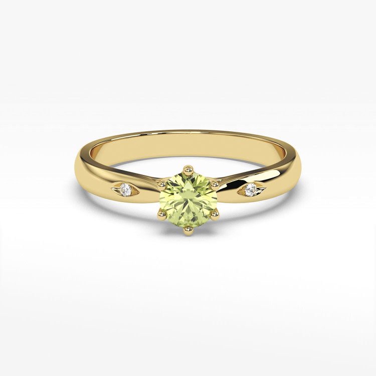 Złoty pierścionek z oliwinem