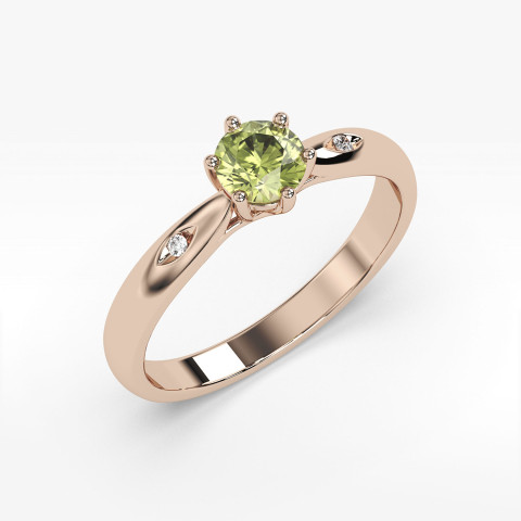 Złoty pierścionek z oliwinem