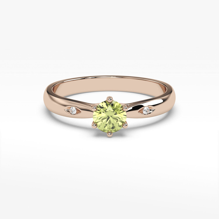 Złoty pierścionek z oliwinem