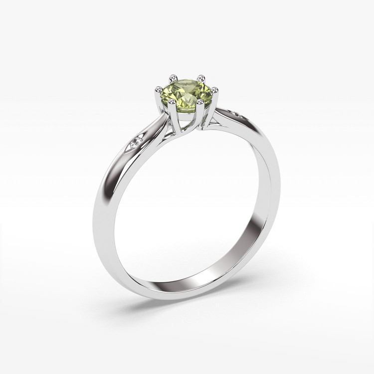 Złoty pierścionek z oliwinem