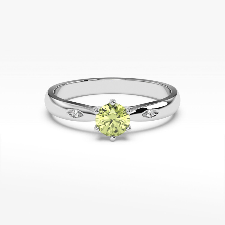 Złoty pierścionek z oliwinem