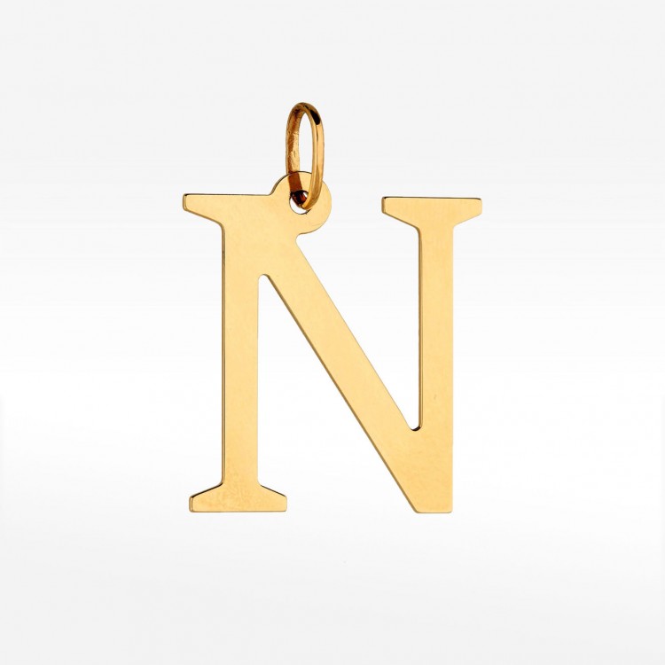 Złota zawieszka literka N