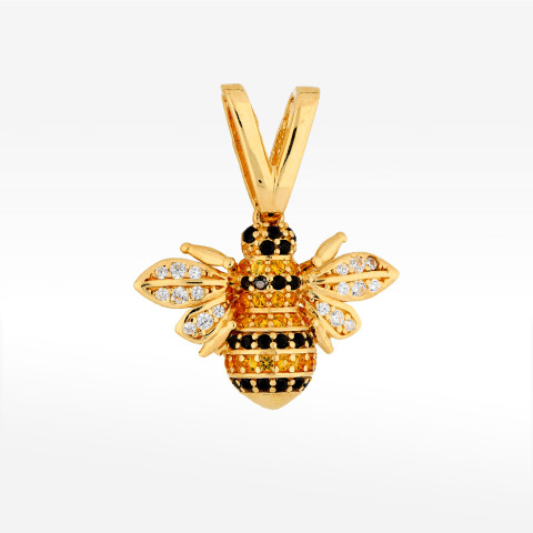 Zawieszka ze złota pszczółka z cyrkoniami