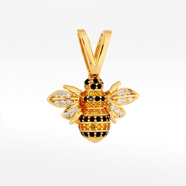 Zawieszka ze złota pszczółka z cyrkoniami