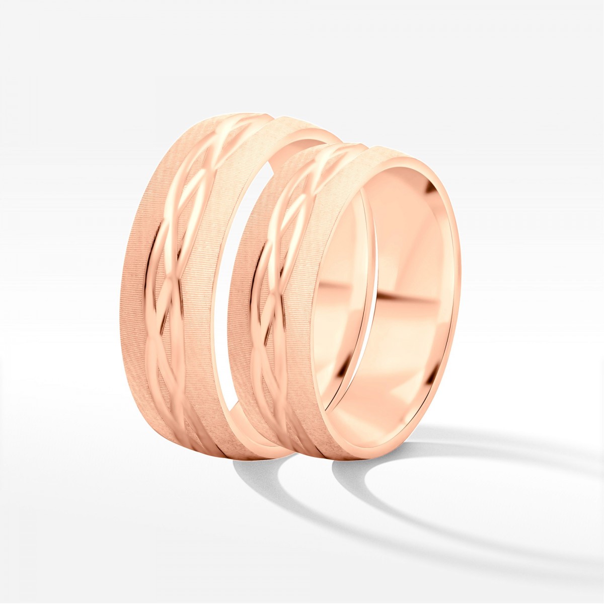 Obrączki ślubne z różowego złota 6mm półokrągłe