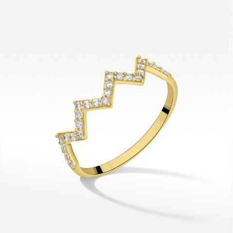 Pierścionek ze złota z cyrkoniami