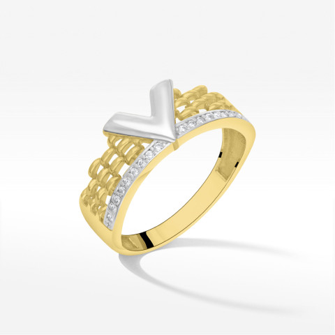 Pierścionek ze złota z cyrkoniami