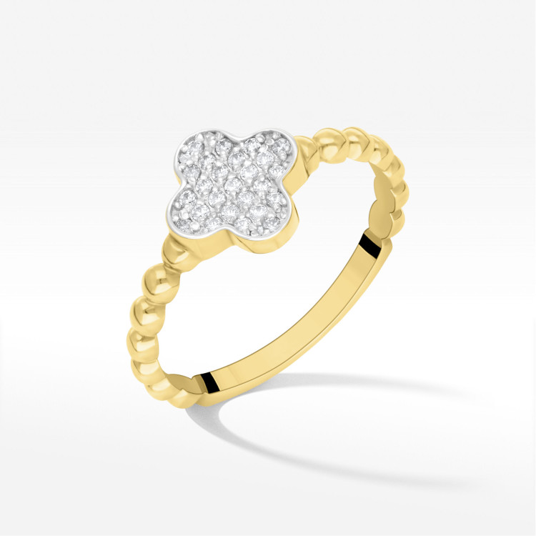 Pierścionek ze złota z cyrkoniami