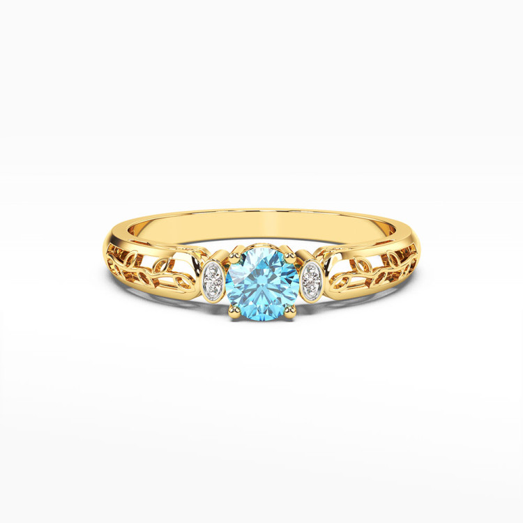 Pierścionek z żółtego złota z topazem