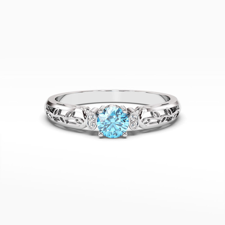 Pierścionek z białego złota z topazem