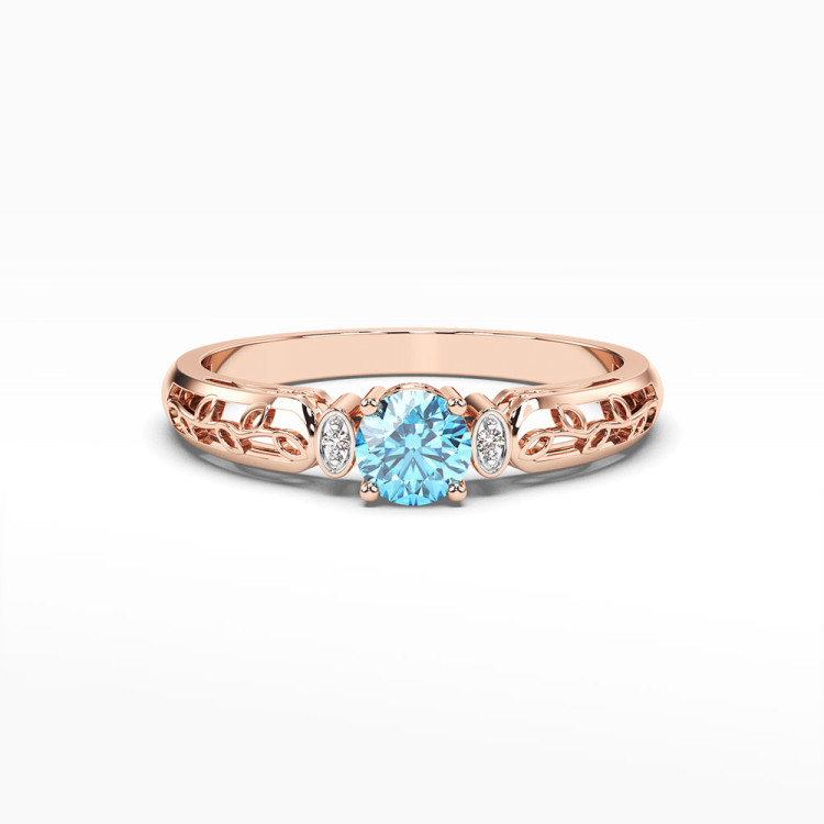 Pierścionek z różowego złota z topazem