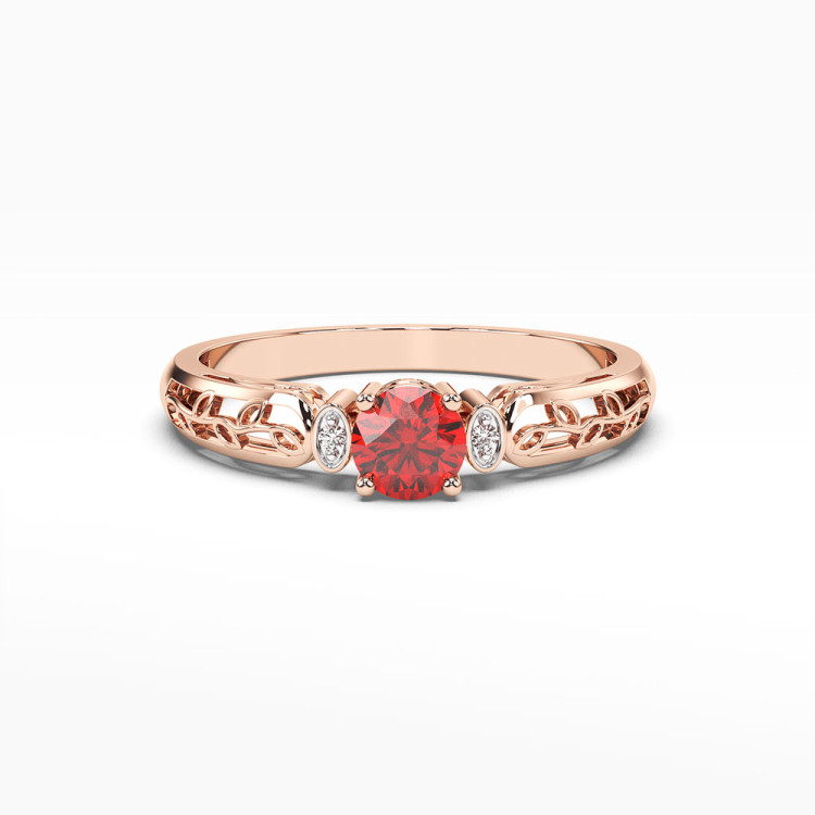 Pierścionek z różowego złota z rubinem