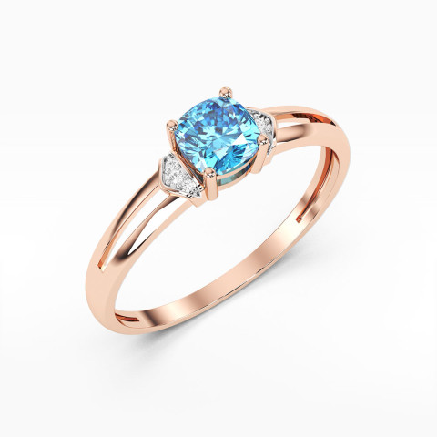 Pierścionek z różowego złota z topazem