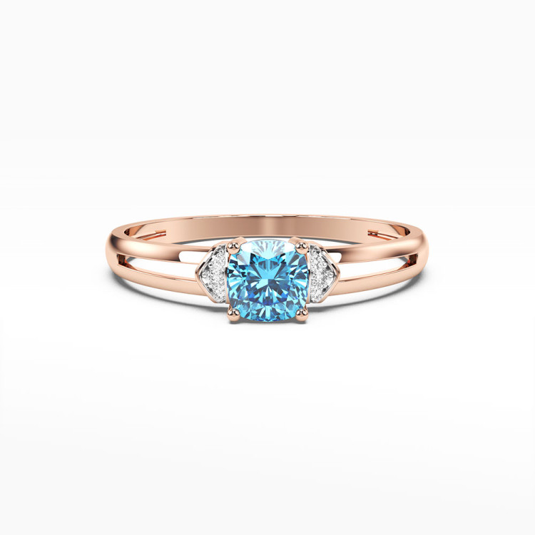 Pierścionek z różowego złota z topazem