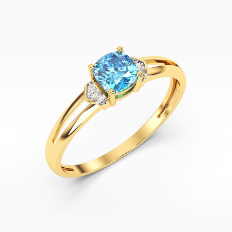 Pierścionek z żółtego złota z topazem