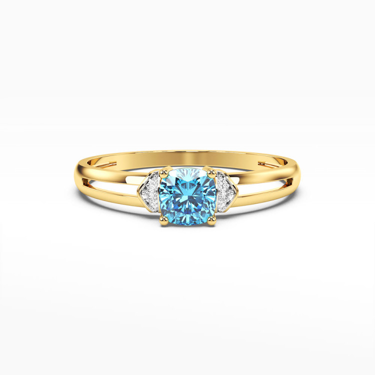 Pierścionek z żółtego złota z topazem