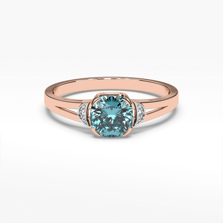 Pierścionek z różowego złota z topazem