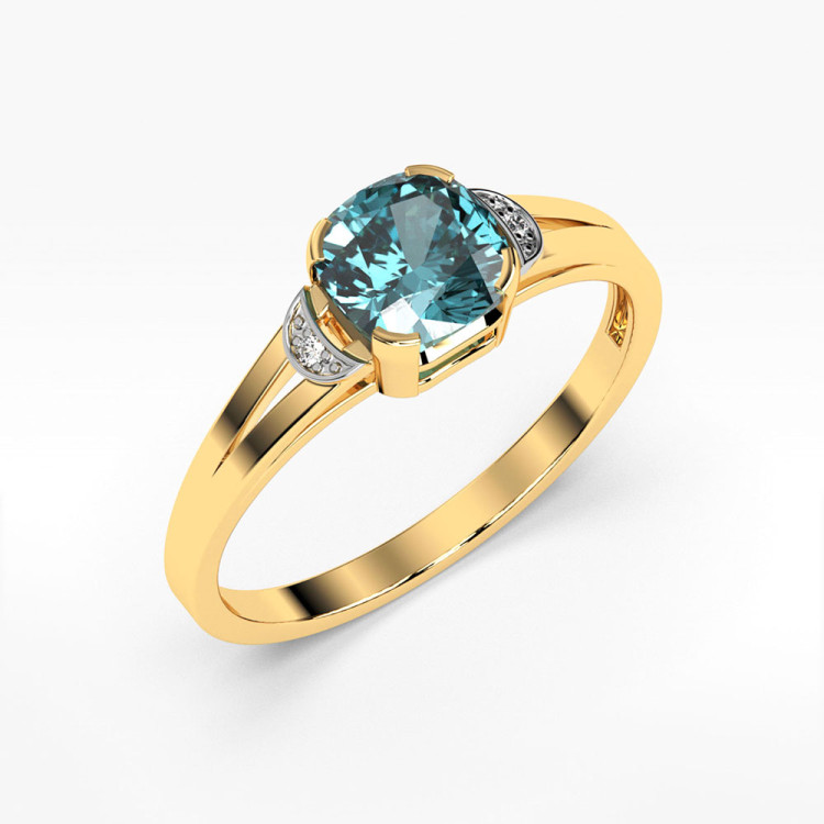 Pierścionek z żółtego złota z topazem