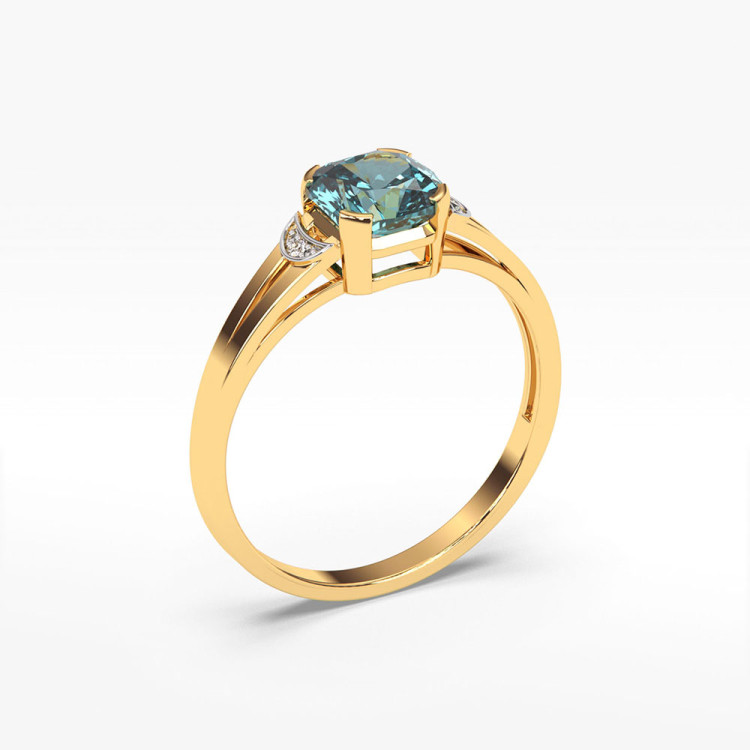 Pierścionek z żółtego złota z topazem