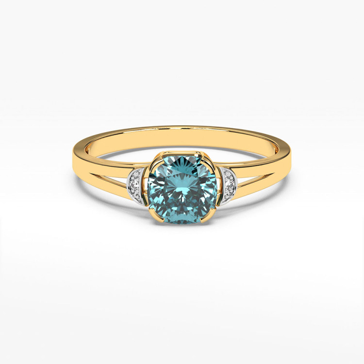 Pierścionek z żółtego złota z topazem